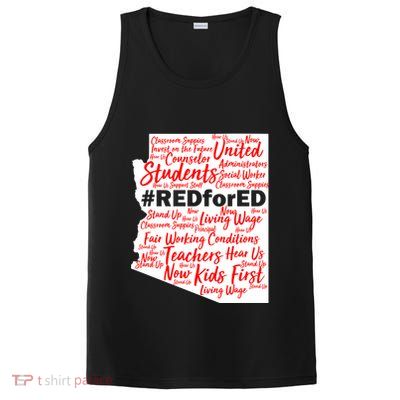 Red For Ed Arizona State Mash-Up Teachers PosiCharge Competitor Tank