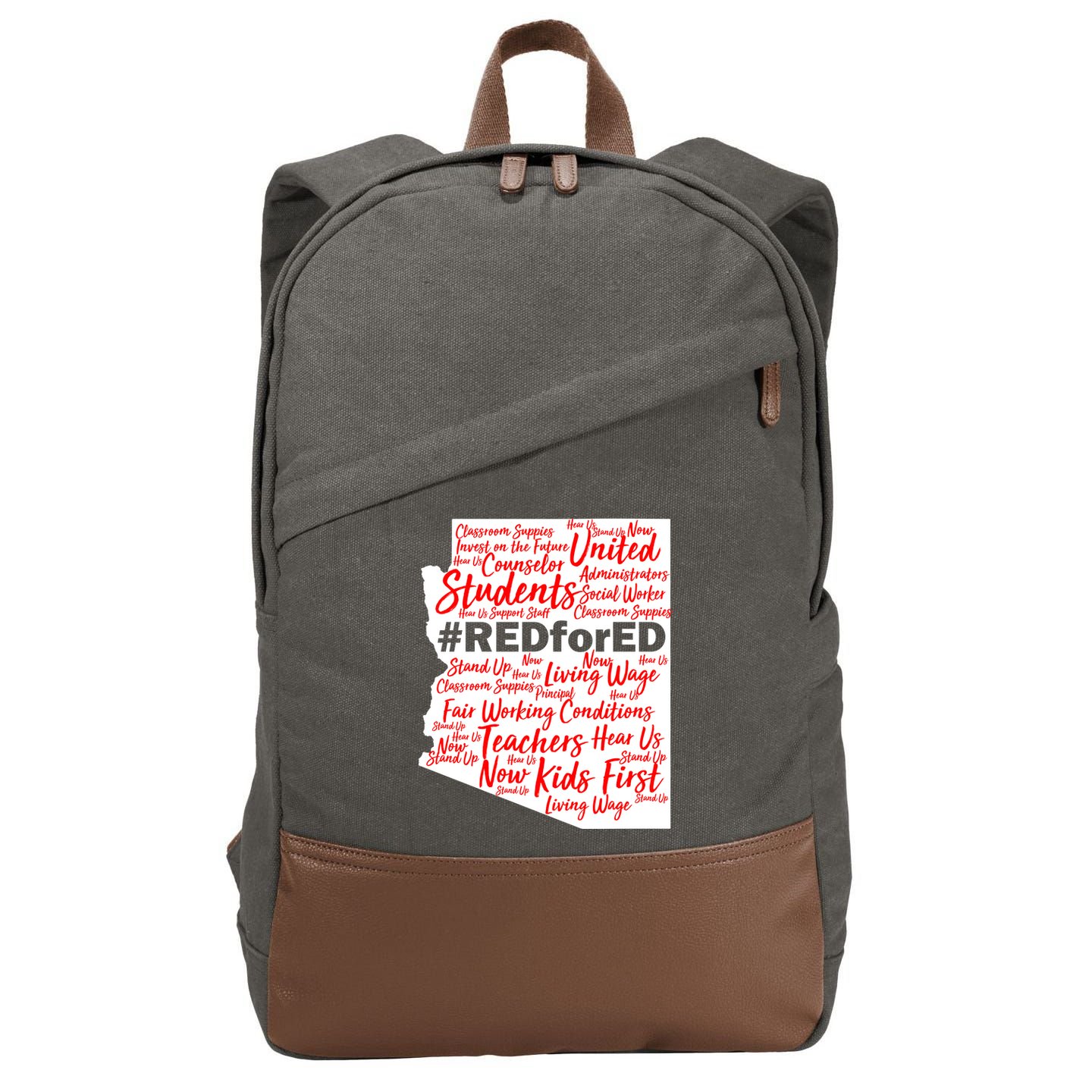 Red For Ed Arizona State Mash-Up Teachers Cotton Canvas Backpack
