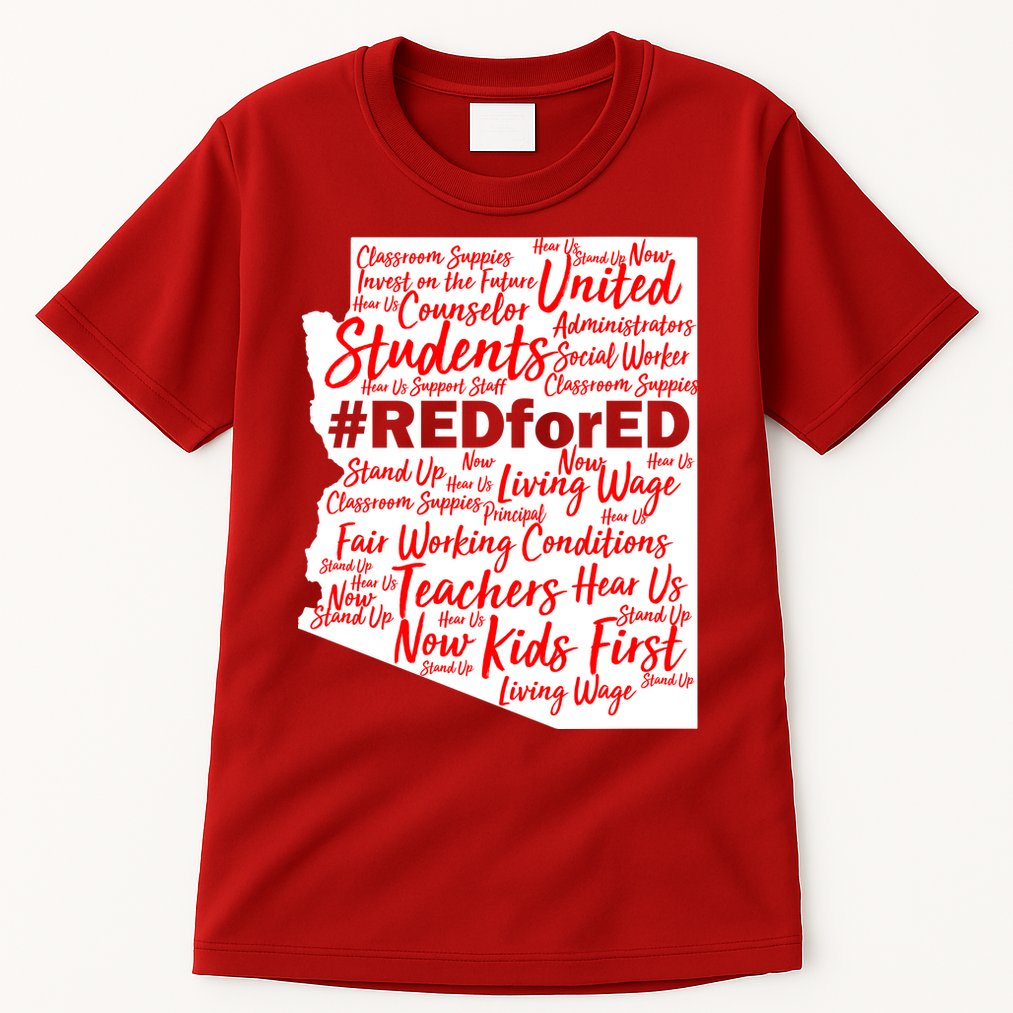 Red For Ed Arizona State Mash-Up Teachers Tall T-Shirt