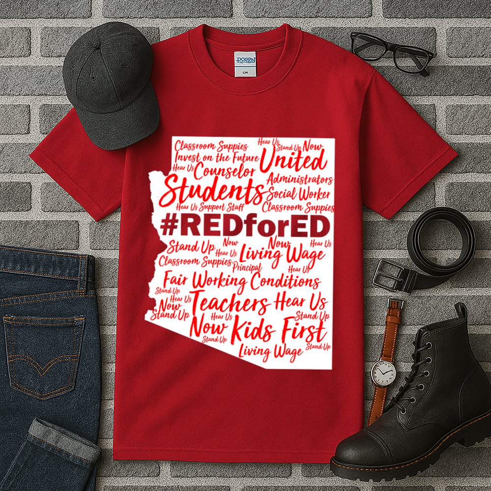 Red For Ed Arizona State Mash-Up Teachers Tall T-Shirt