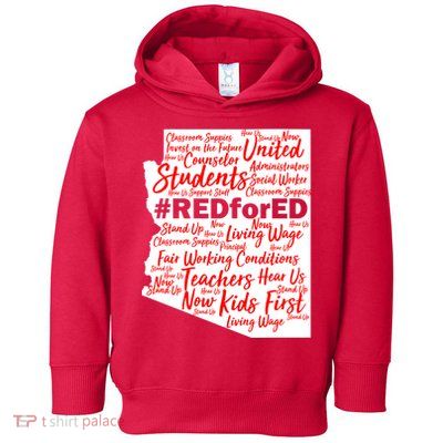 Red For Ed Arizona State Mash-Up Teachers Toddler Hoodie