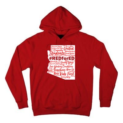 Red For Ed Arizona State Mash-Up Teachers Tall Hoodie