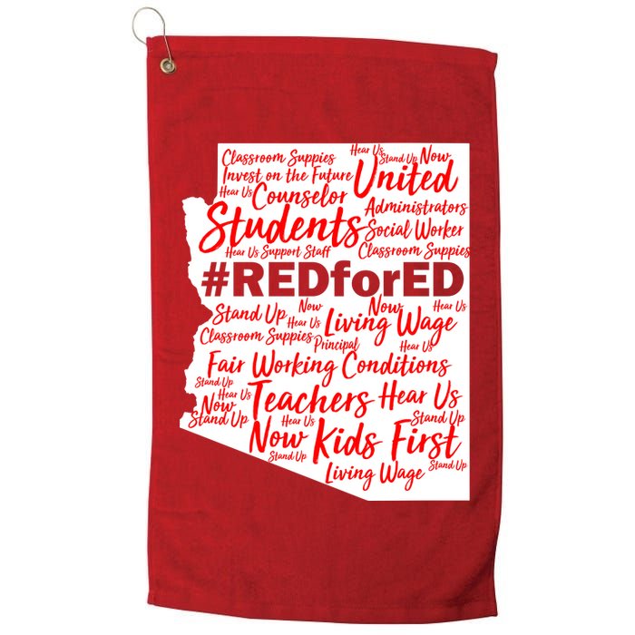 Red For Ed Arizona State Mash-Up Teachers Golf Towel