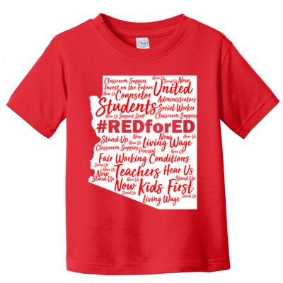 Red For Ed Arizona State Mash-Up Teachers Toddler T-Shirt