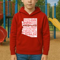 Red For Ed Arizona State Mash-Up Teachers Kids Hoodie