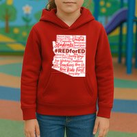 Red For Ed Arizona State Mash-Up Teachers Kids Hoodie