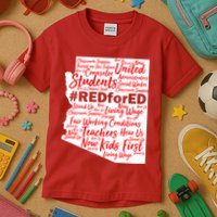 Red For Ed Arizona State Mash-Up Teachers Kids T-Shirt