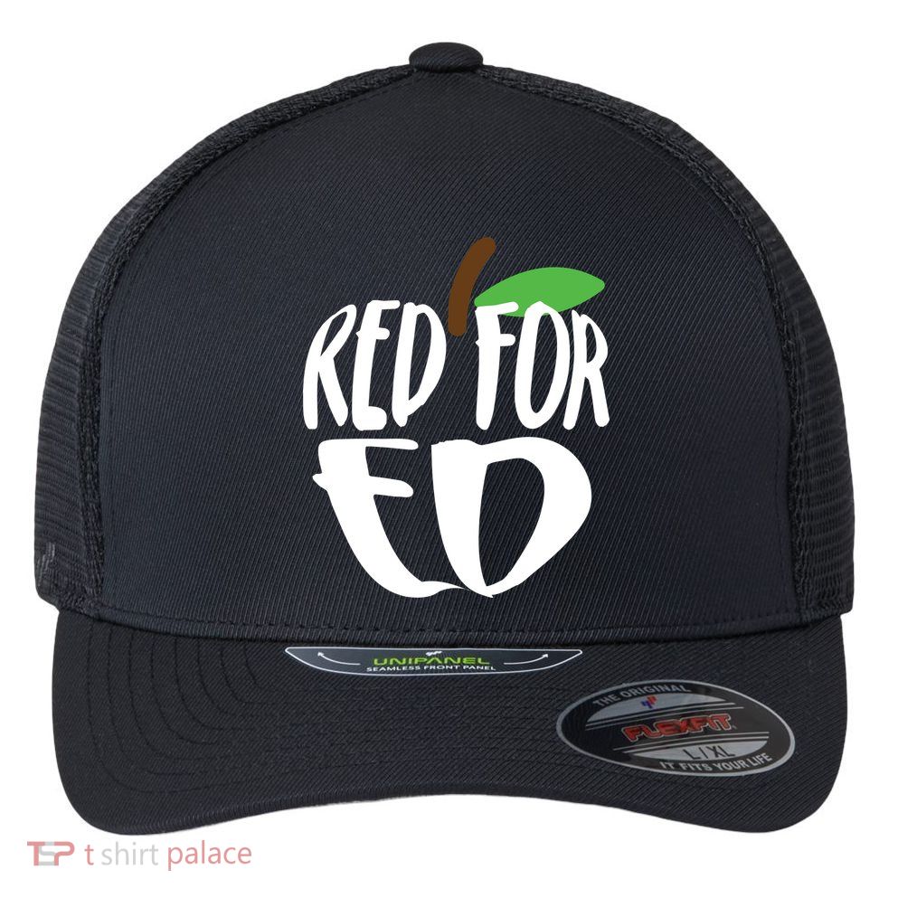 Red For Ed Arizona Teacher Flexfit Unipanel Trucker Cap