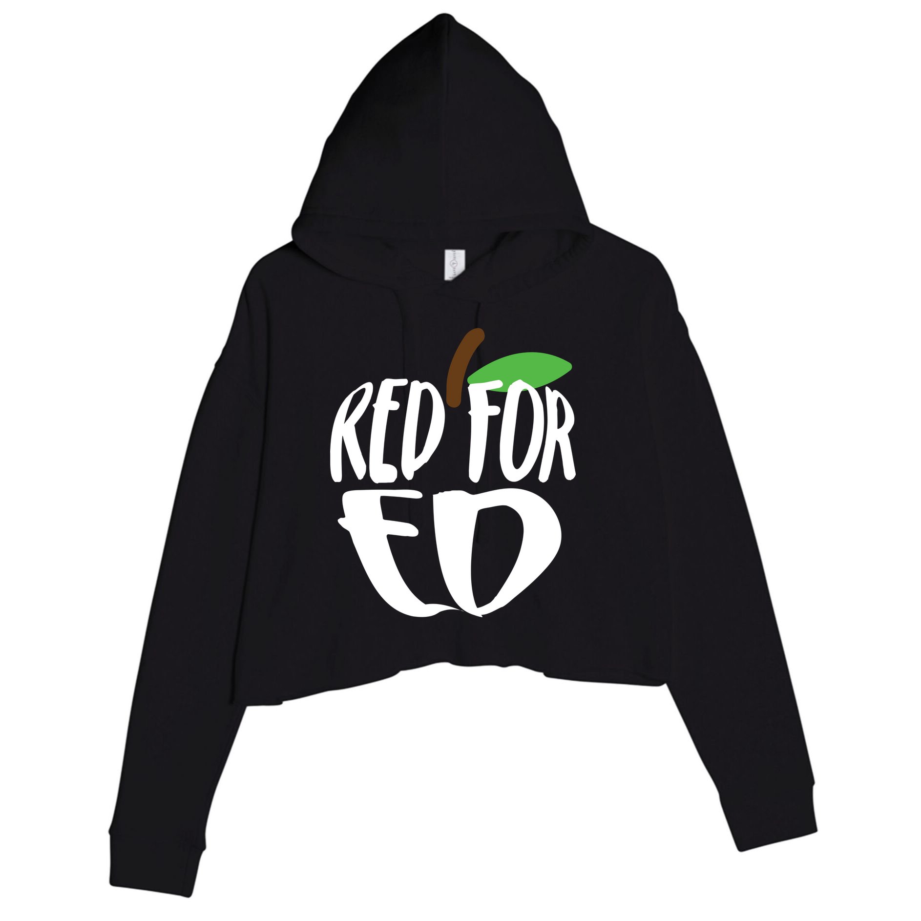 Red For Ed Arizona Teacher Crop Fleece Hoodie