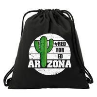 Red for Ed Arizona Vinatge Drawstring Bag
