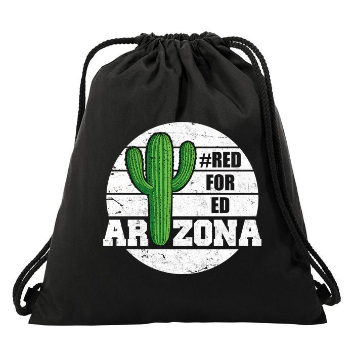 Red for Ed Arizona Vinatge Drawstring Bag