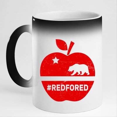 Red For Ed California Apple 11oz Black Color Changing Mug