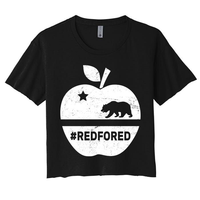 Red For Ed California Apple Women's Crop Top Tee