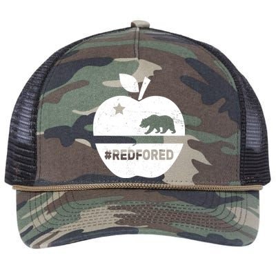 Red For Ed California Apple Retro Rope Trucker Hat Cap