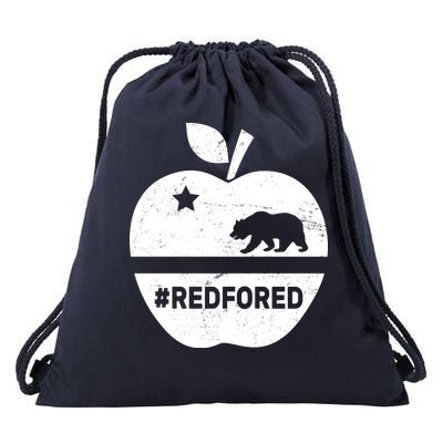 Red For Ed California Apple Drawstring Bag