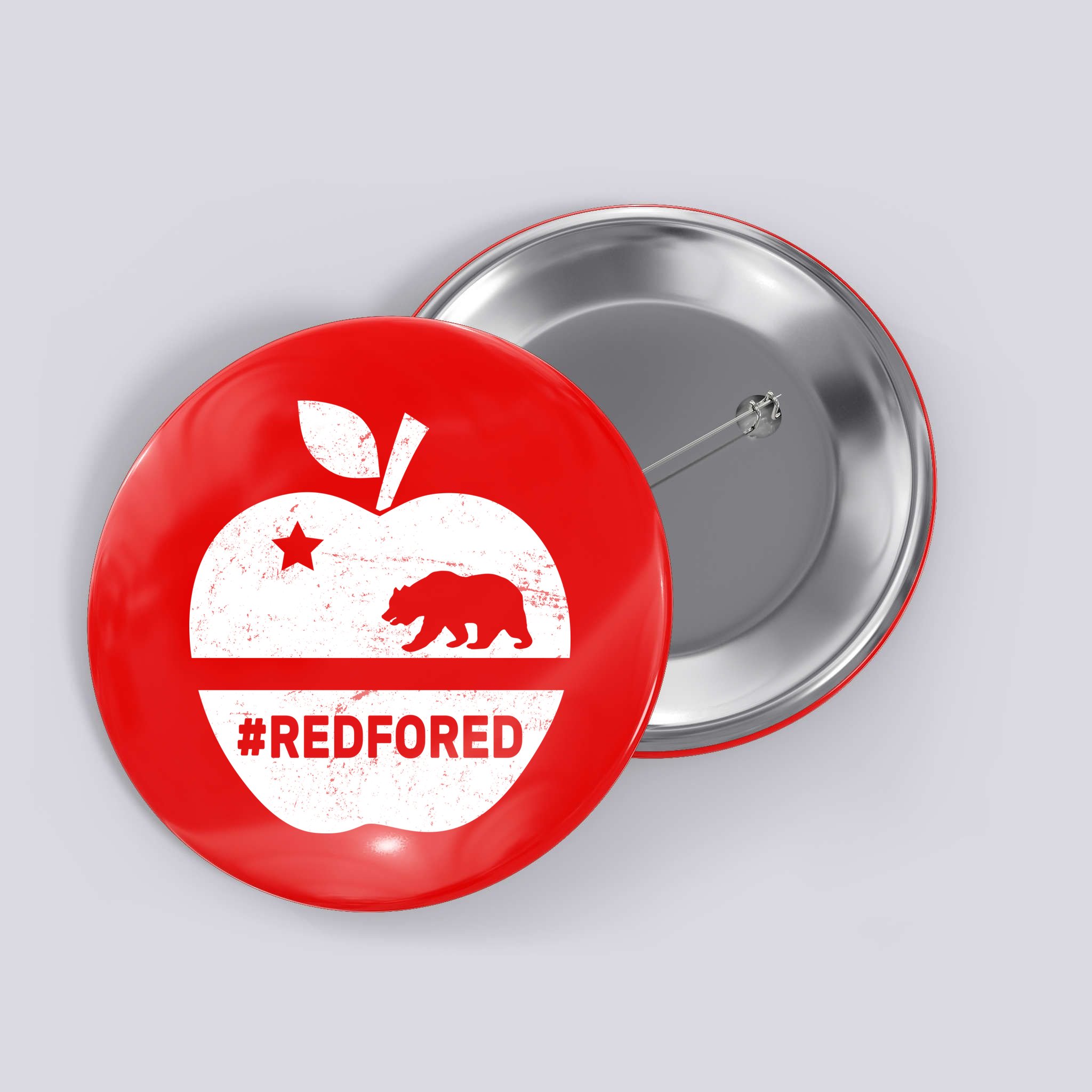 Red For Ed California Apple Button