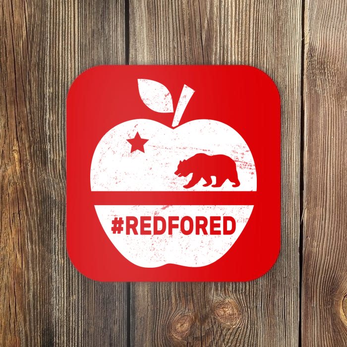 Red For Ed California Apple Coaster