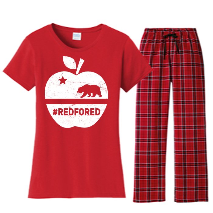 Red For Ed California Apple Women's Flannel Pajama Set