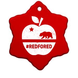 Red For Ed California Apple Ceramic Star Ornament