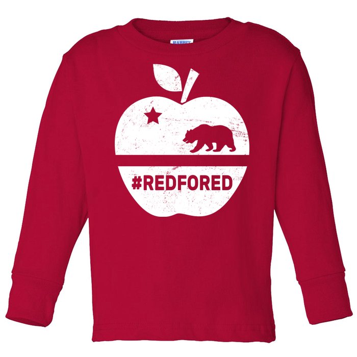 Red For Ed California Apple Toddler Long Sleeve Shirt