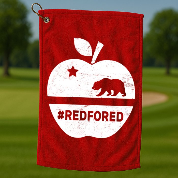 Red For Ed California Apple Golf Towel