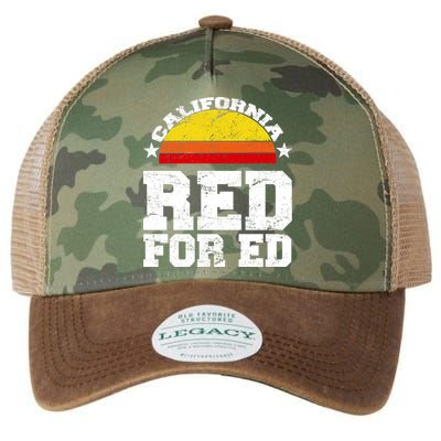 Red For Ed California Sunset Disstressed Legacy Tie Dye Trucker Hat