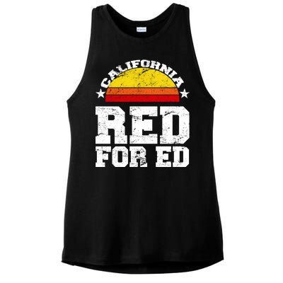 Red For Ed California Sunset Disstressed Ladies PosiCharge Tri-Blend Wicking Tank