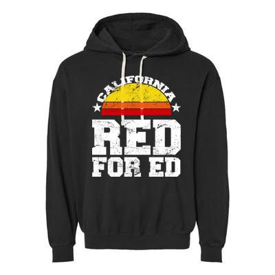 Red For Ed California Sunset Disstressed Garment-Dyed Fleece Hoodie