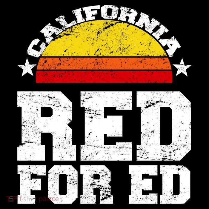 Red For Ed California Sunset Disstressed Sustainable Bucket Hat