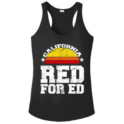 Red For Ed California Sunset Disstressed Ladies PosiCharge Competitor Racerback Tank