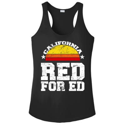 Red For Ed California Sunset Disstressed Ladies PosiCharge Competitor Racerback Tank