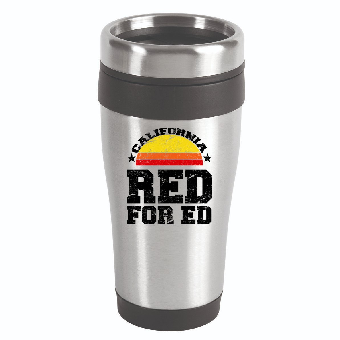 Red For Ed California Sunset Disstressed 16oz Travel Tumbler