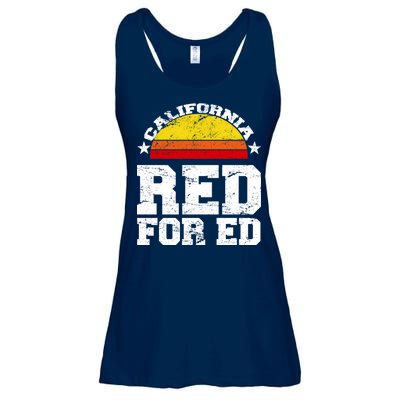 Red For Ed California Sunset Disstressed Ladies Essential Flowy Tank