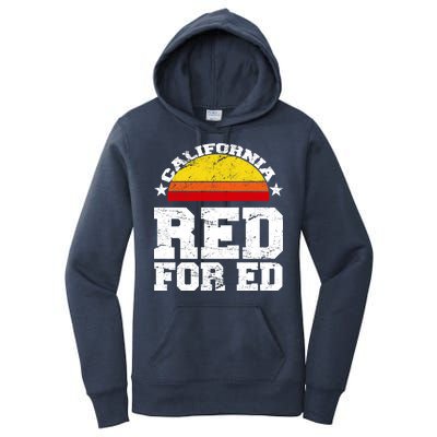 Red For Ed California Sunset Disstressed Women's Pullover Hoodie