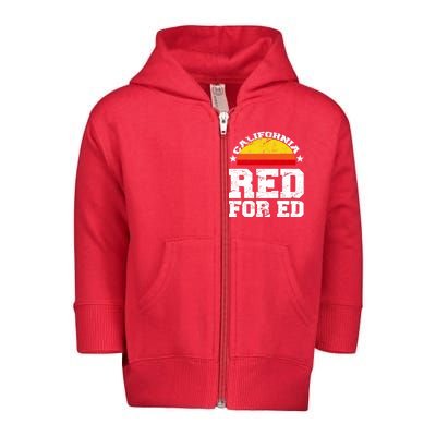 Red For Ed California Sunset Disstressed Toddler Zip Fleece Hoodie