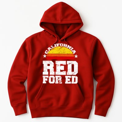 Red For Ed California Sunset Disstressed Hoodie
