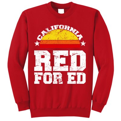 Red For Ed California Sunset Disstressed Sweatshirt