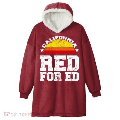 Red For Ed California Sunset Disstressed Hooded Wearable Blanket