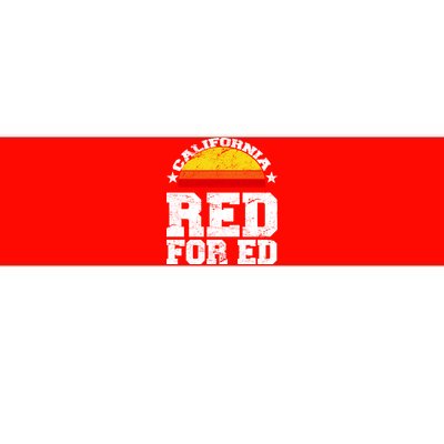 Red For Ed California Sunset Disstressed Bumper Sticker