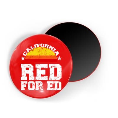 Red For Ed California Sunset Disstressed Magnet