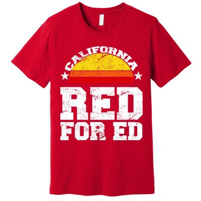 Red For Ed California Sunset Disstressed Premium T-Shirt