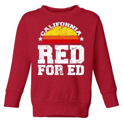 Red For Ed California Sunset Disstressed Toddler Sweatshirt