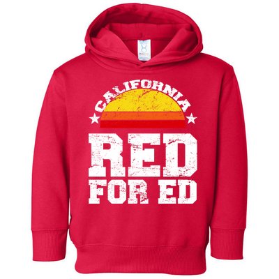 Red For Ed California Sunset Disstressed Toddler Hoodie