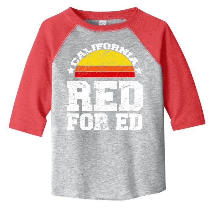 Red For Ed California Sunset Disstressed Toddler Fine Jersey T-Shirt