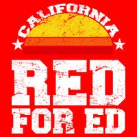 Red For Ed California Sunset Disstressed Visor