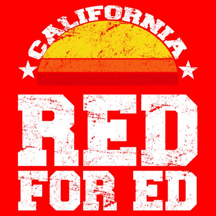Red For Ed California Sunset Disstressed Visor