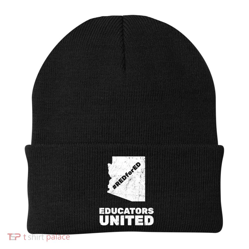 Red For Ed Educators United Vintage Arizona Teacher Beanie