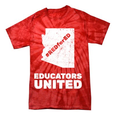 Red For Ed Educators United Vintage Arizona Teacher Tie-Dye T-Shirt