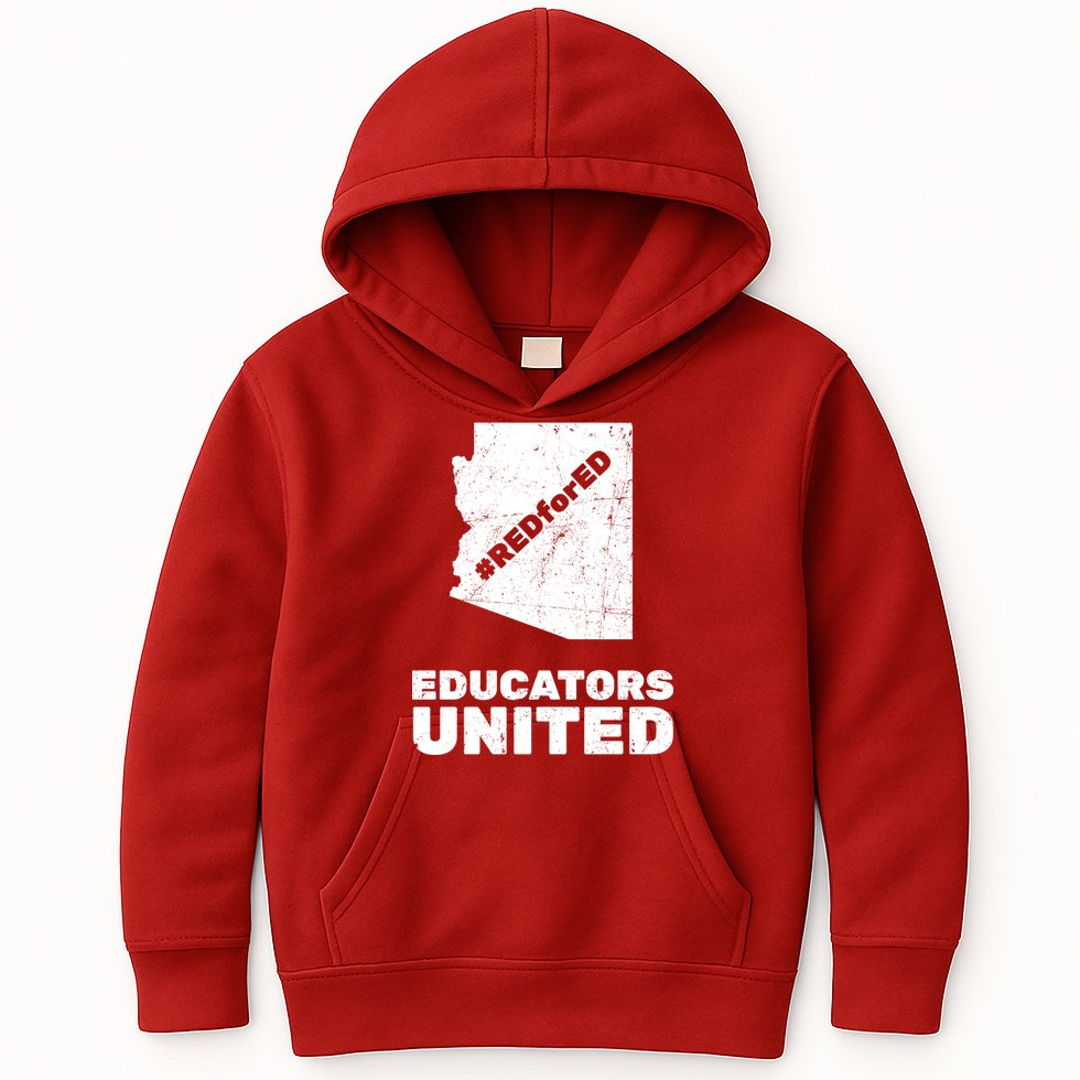 Red For Ed Educators United Vintage Arizona Teacher Kids Hoodie