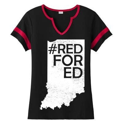 Red For Ed Indiana Ladies Halftime Notch Neck Tee